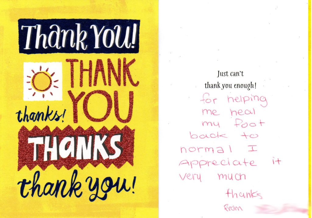 Thankyou card