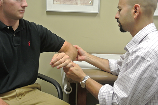 Diagnosing a patients elbow condition