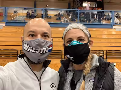 Dr. Foad at wrestling match